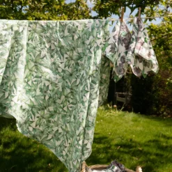 Bertioli By Thyme Hellebore Leaves Linen Table Cloth Table Linens