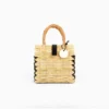 Toino Abel Natural Handwoven Reed Bag With Black Stitching Bags & Baskets