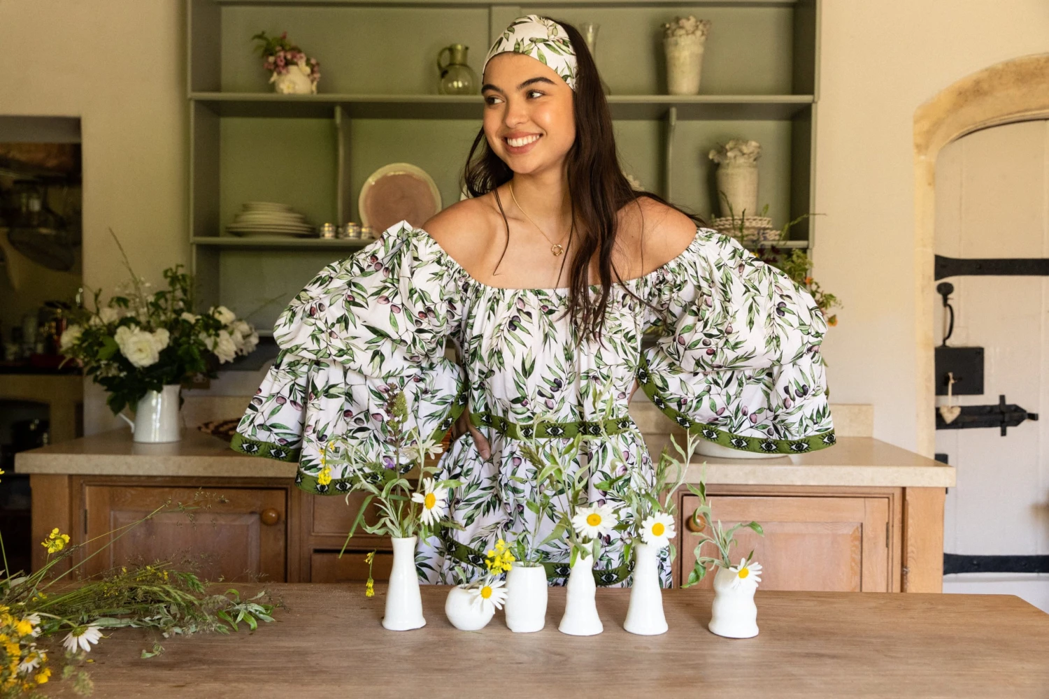 Flora Sardalos Womenswear Amargos Dress - Olive