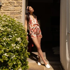 Bertioli By Thyme Silkwear Silk Shorts In Wild Rose