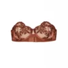 Coutille Strapless Balconette Clam Bra In Amaranth