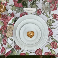 Joanna Ling Ceramic Place Card Scalloped With Flat Edge Decorative Pieces