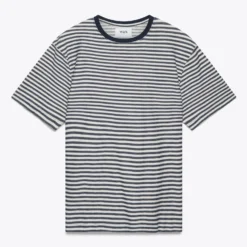 Wax London Stripe T-shirt - Navy/Ecru Menswear