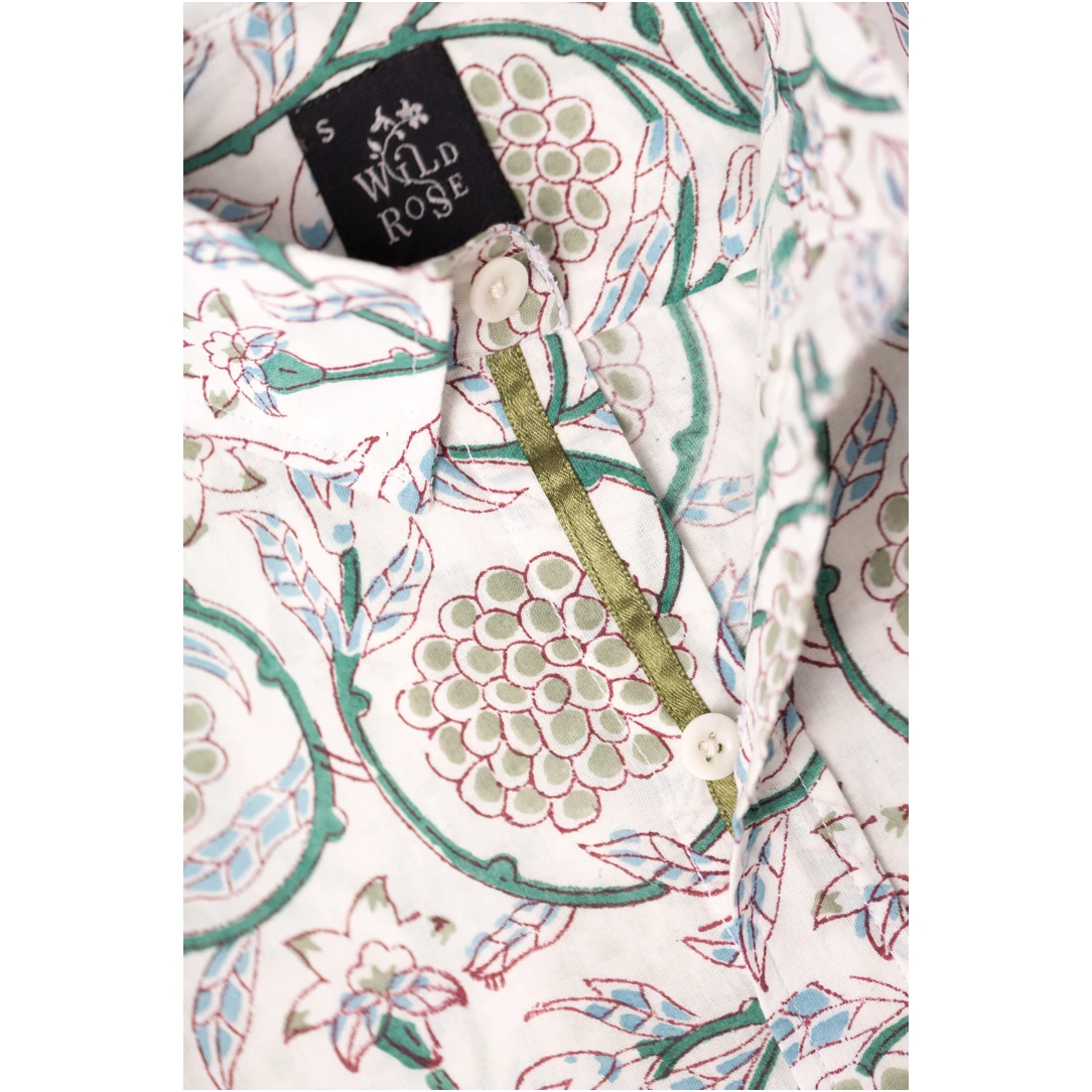 Wild Rose Block Printed Shirt-Zabibu Menswear