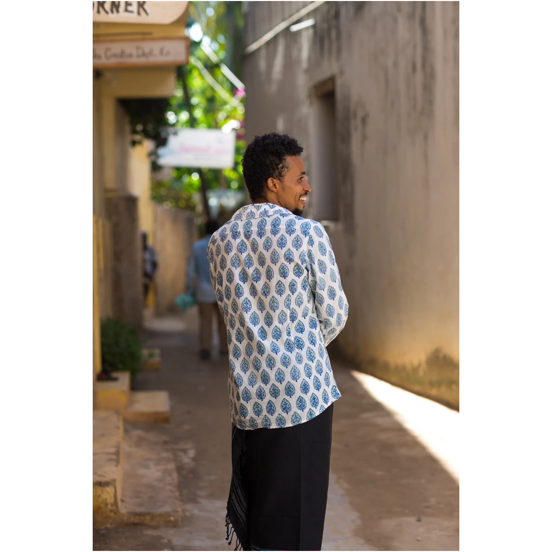 Wild Rose Menswear Block Printed Shirt-Ol-Tarakwa