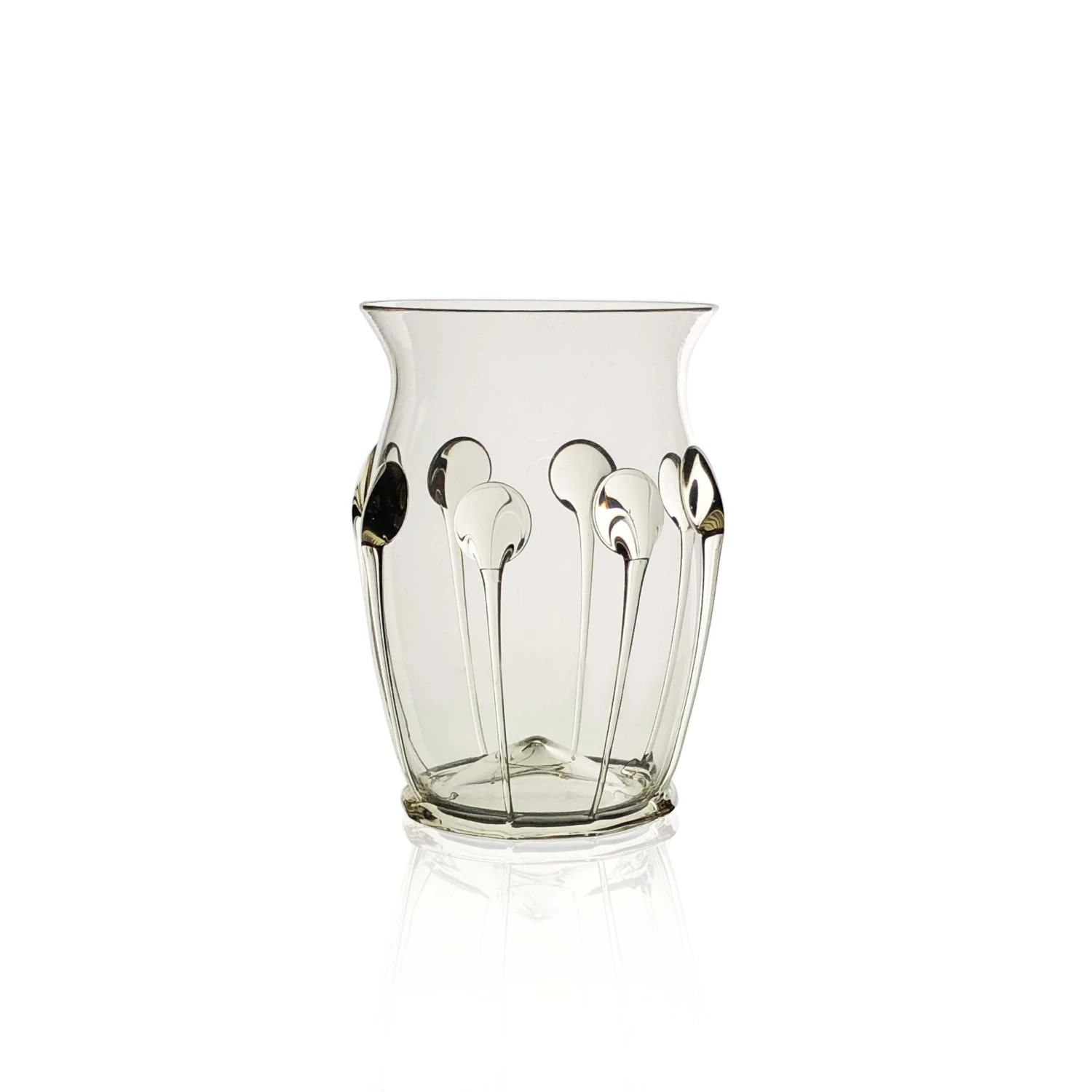Thyme Glassware Dot Vase In Smoke