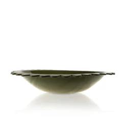 KCHossack Large Flat Rim Serving Bowl Daisy - Olive Ceramics