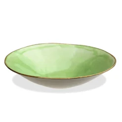 Thyme Large Bowl With Shiny Gold Rim Ceramics