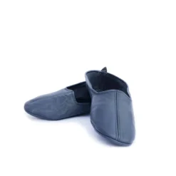 Thyme Leather Slippers In Blue