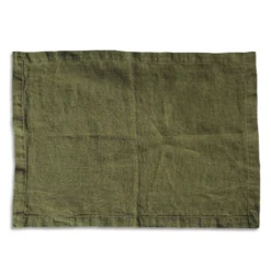 Bertioli By Thyme Dark Green Linen Placemat Table Linens