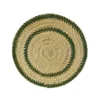 Mmaa Social Placemats Green & Natural Hand Woven Straw Placemat