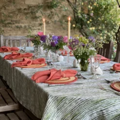 Bertioli By Thyme Green Stem Linen Table Cloth
