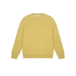 Mandkhai Mens Round Neck Jumper In Yellow Menswear