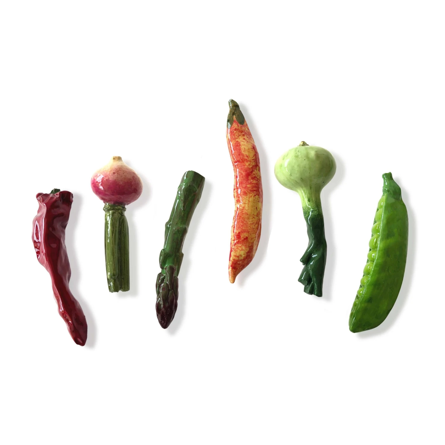 La Galine Set Of 6 Hand Painted Mini Vegetables