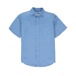 Love Brand Menswear Manjack Linen Shirt - Ocean Blue