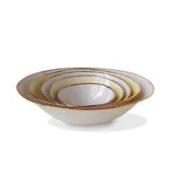 Thyme Nest Of Hand Made Bowl With Gold Rim