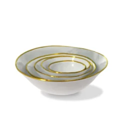 Thyme Nest Of Hand Made Bowl With Gold Rim