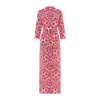 Valle & Vik The Long Flirt Shirt Dress In Ville Blomst Pink Womenswear