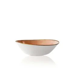 Thyme Hand Made Bowl With Gold Rim In Pink Ceramics