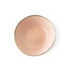 Thyme Hand Made Bowl With Gold Rim In Pink Ceramics