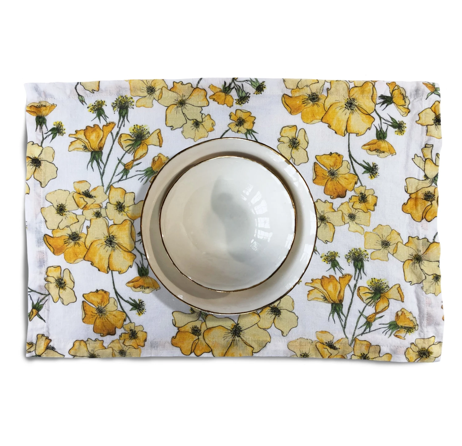 Bertioli By Thyme Table Linens Yellow Rose Placemat