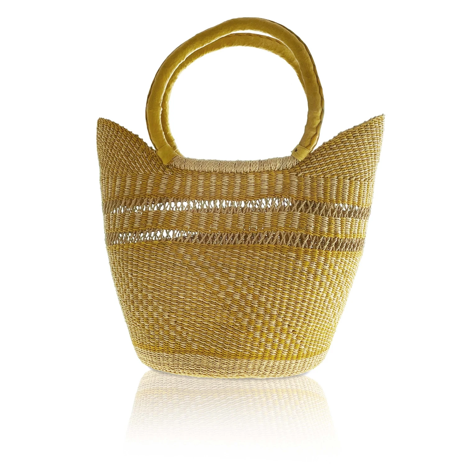 Mmaa Social Sandra Market Basket In Yellow Window Bags & Baskets