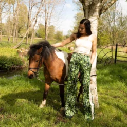 Bertioli By Thyme Silk Trousers In Rivermint With Stripe