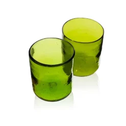 Salaheddin Recycled Water Glass- Olive