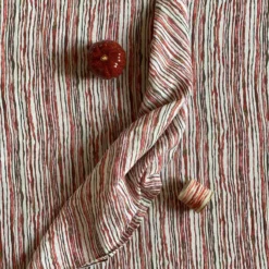 Deborah Brett Hand Painted Red Stem Stripe Napkin Ring