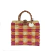 Toino Abel Bags & Baskets Pink & Orange Handwoven Reed Bag