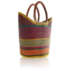 Mmaa Social Martha Hand Basket In Pink/Blue/Yellow Bags & Baskets