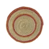 Mmaa Social Pink/Orange & Neutral Hand Woven Straw Placemat Placemats