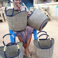 Mmaa Social Market Basket In Blue Bags & Baskets