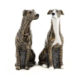 Quail Greyhound Brindle Salt & Pepper Shakers Ceramics