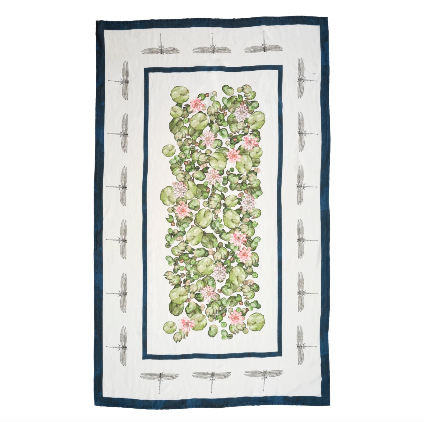 Bertioli By Thyme Table Linens Pre-Order Dragonfly And Waterlily Table Cloth