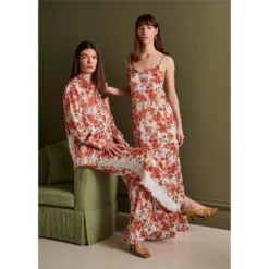 Bertioli By Thyme Silkwear Silk Shirt In Wild Rose With Stripe