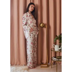 Bertioli By Thyme Silkwear Silk Shirt In Pink Rose With Stripe