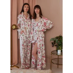 Bertioli By Thyme Silkwear Silk Robe In Pink Rose