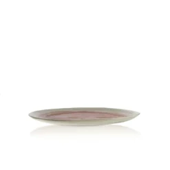 Thyme Hand Made Dessert Plate With Painted Pink Centre