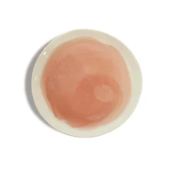 Thyme Hand Made Dessert Plate With Painted Pink Centre