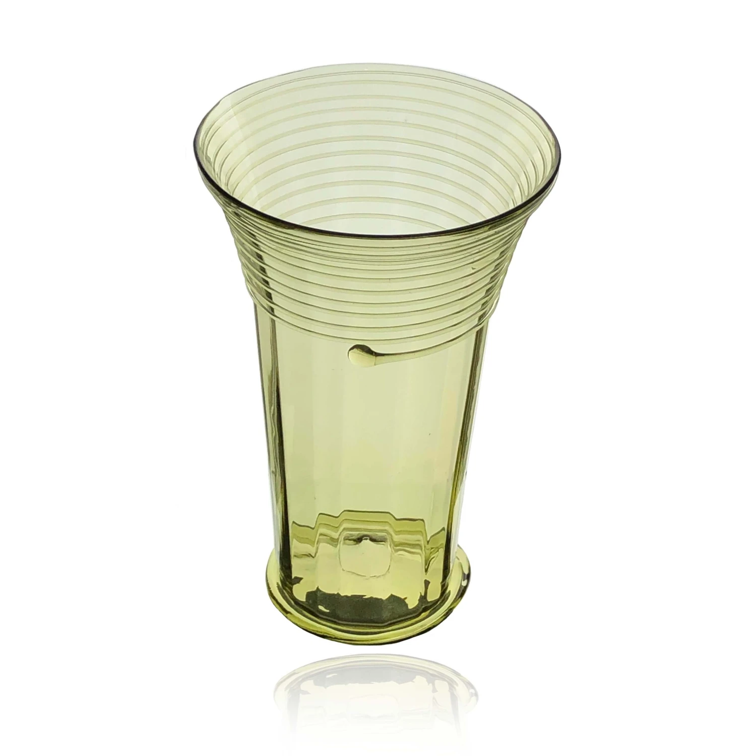 Thyme Glassware Flared Neck Glass Vase In Green