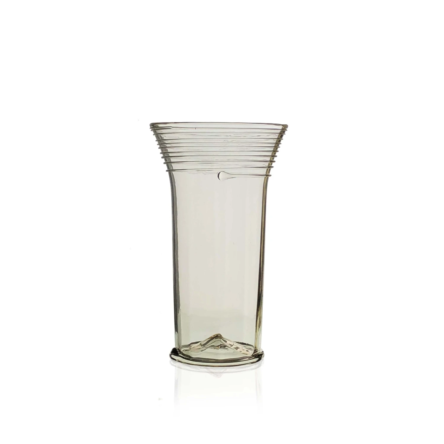 Thyme Flared Neck Glass Vase In Smoke