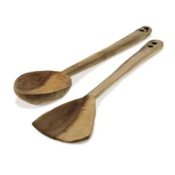 SKAPA Wood Hand Carved Salad Servers Wood