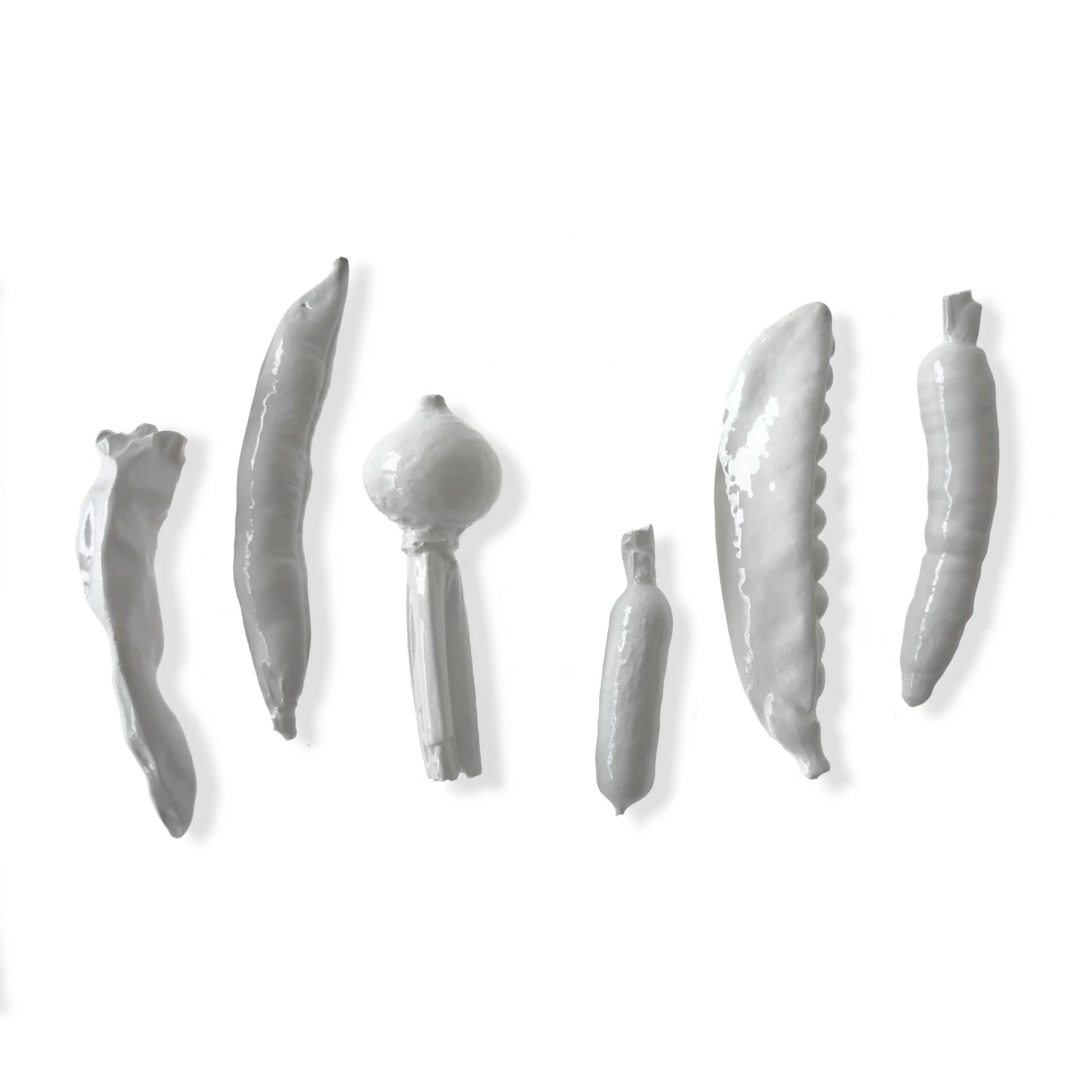 La Galine Set Of 6 White Mini Vegetables