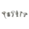 La Galine Set Of 6 White Mini Mushrooms Ceramics