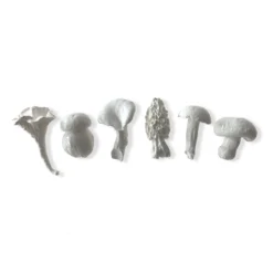 La Galine Set Of 6 White Mini Mushrooms Ceramics