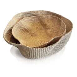 Mmaa Social Hand Woven Wavy Basket In Large Bags & Baskets
