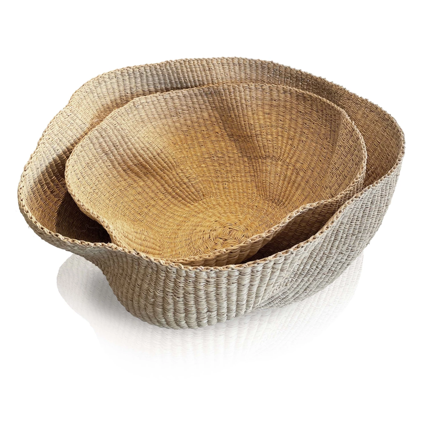 Mmaa Social Hand Woven Wavy Basket In Large Bags & Baskets