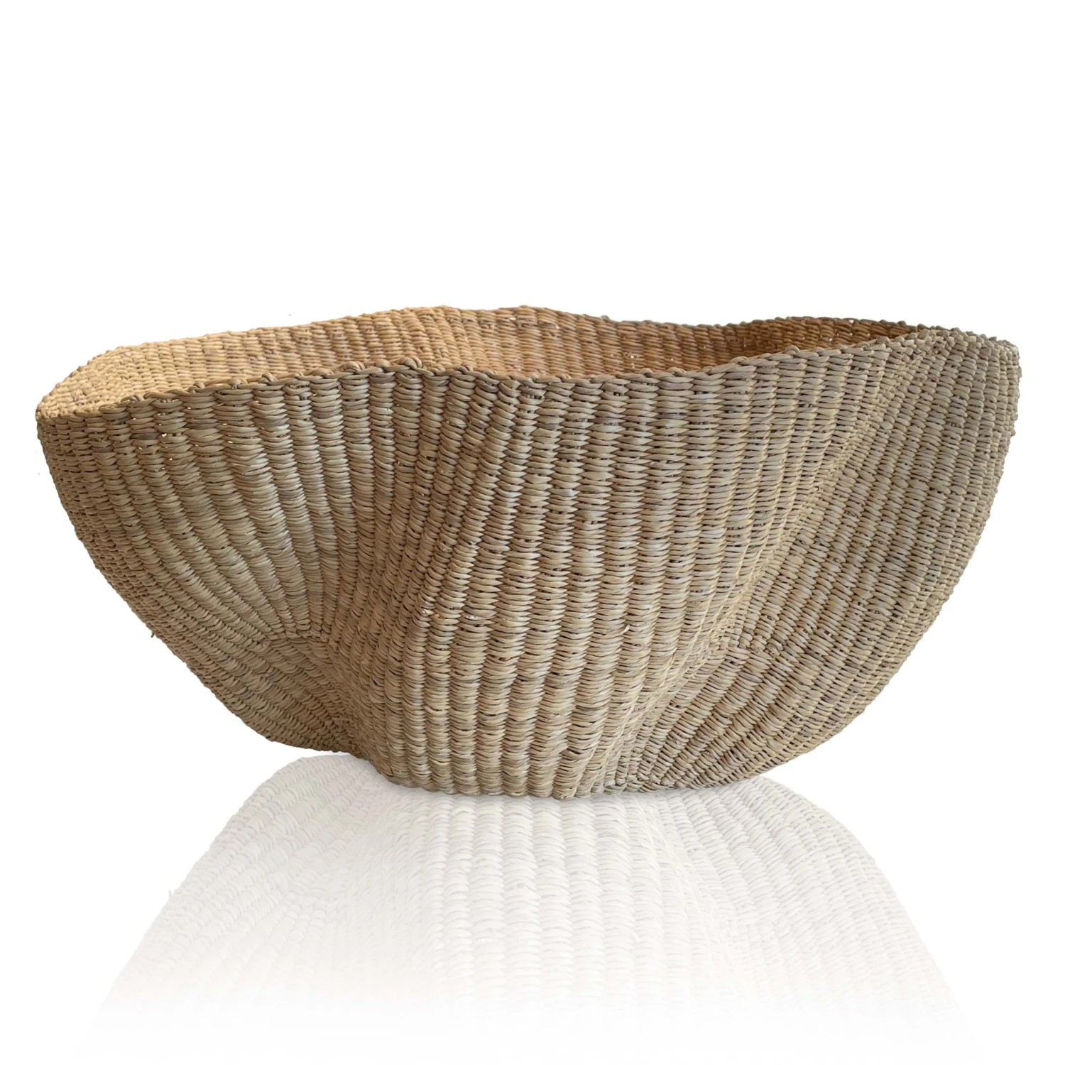 Mmaa Social Hand Woven Wavy Basket In Large Bags & Baskets