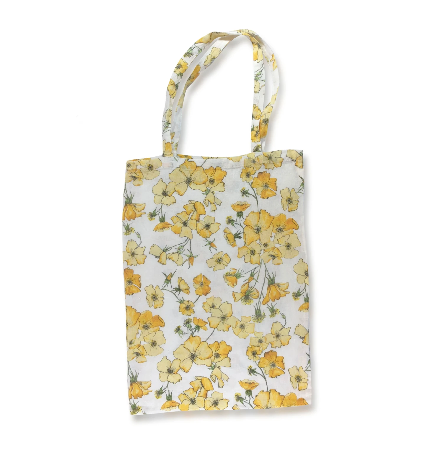 Bertioli By Thyme Bags & Baskets Yellow Rose Printed Linen Book Bag